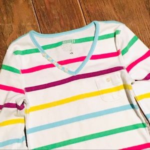 Striped cotton girl tee shirt top blouse girl 8